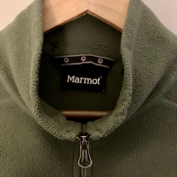 Marmot Green 1/4 Zip Fleece Pullover Sweater Jacket Top Size Medium - Picture 4 of 7